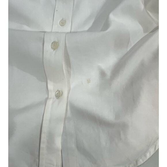 Burberry London White Classic Button Down Shirt Nova Check Collar Cuffs Sz Small - Picture 9 of 15